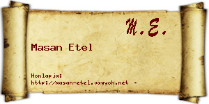 Masan Etel névjegykártya